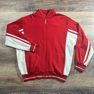 Vintage Red and White Track Jacket